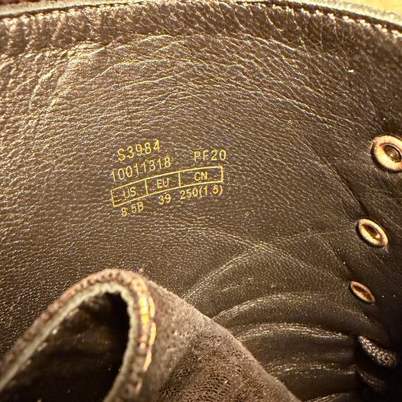 Stuart Weitzman Allie Pearl Combat Boots Metallic Suede Lug Sole 8.5B EU 39 - Picture 7 of 9